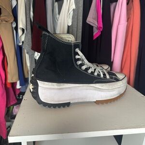 Converse Black Sneakers with Chunky Sole and High-Top Design